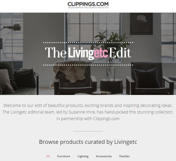 LIVINGETC LAUNCHES ONLINE SHOP ON CLIPPINGS.COM
