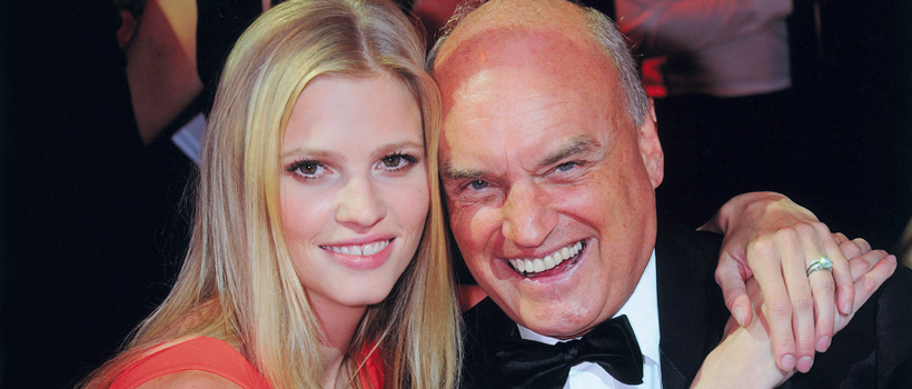 Model behaviour: with Lara Stone at the GQ Men of the Year Awards
