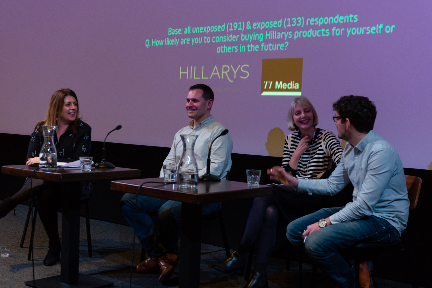 panel session including Chris McKay from Hillary’s, Rhoda Parry from TI Media and Jon Kershaw, PHD Media