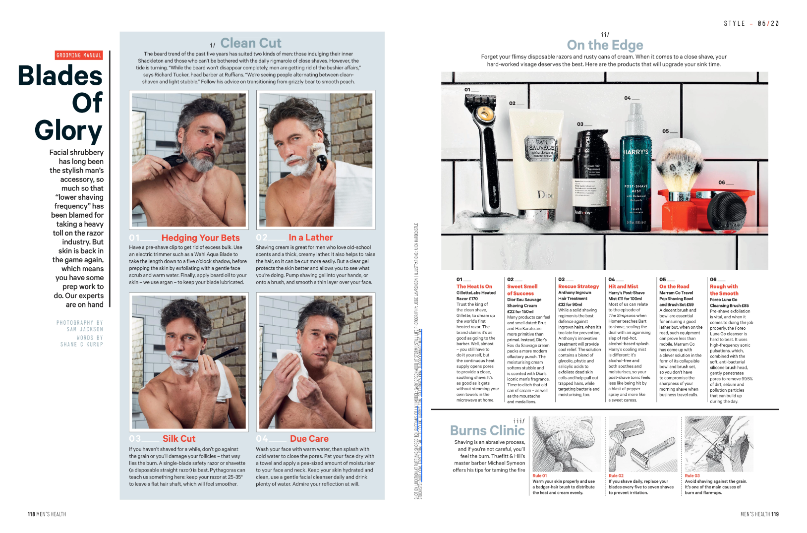 Shaving advertorial in context Men s Health Hearst