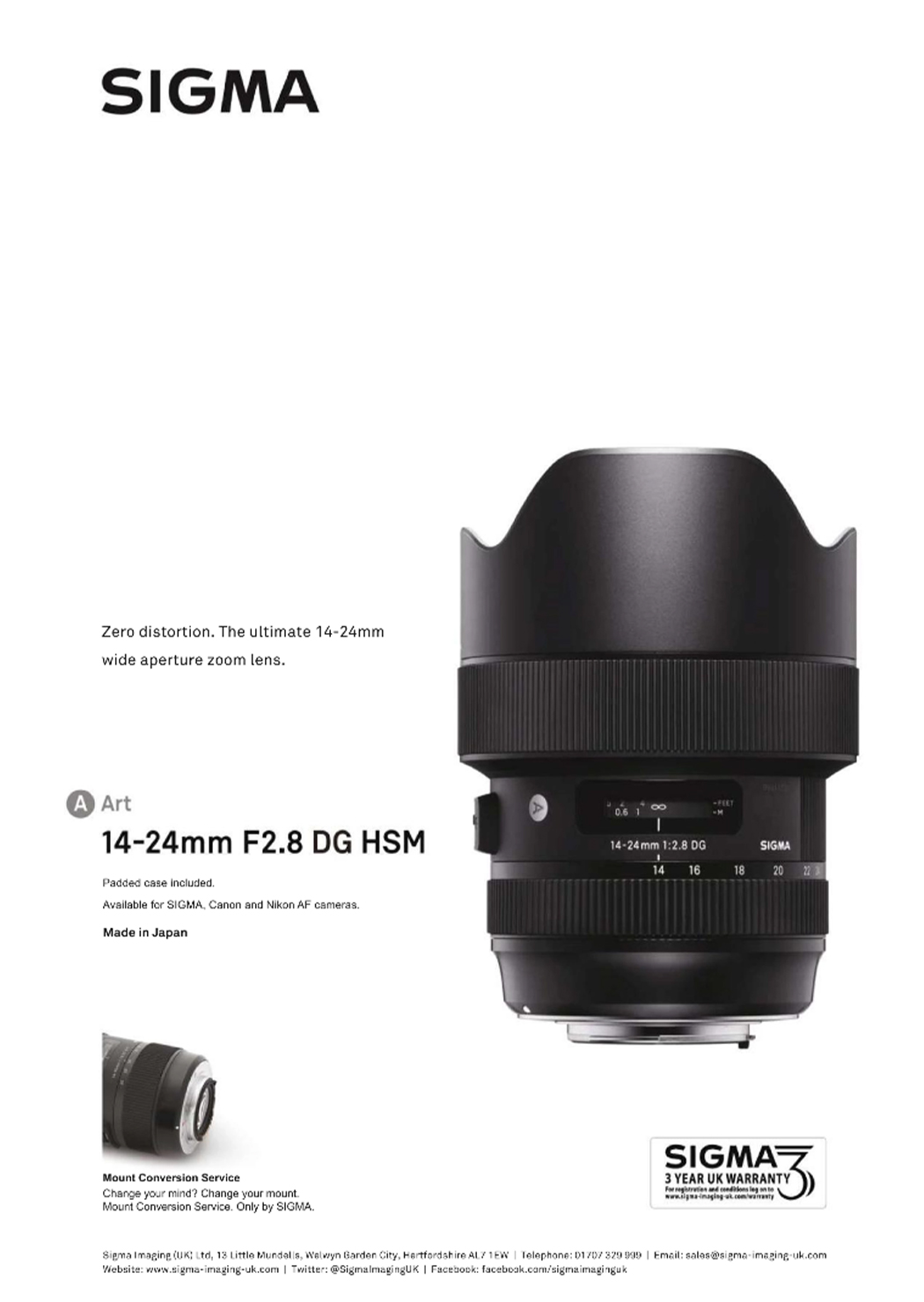 Sigma cameras magazine print ad