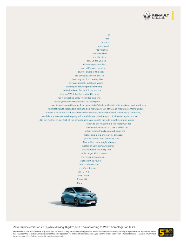 Renault Chloe Grazia magazine print ad