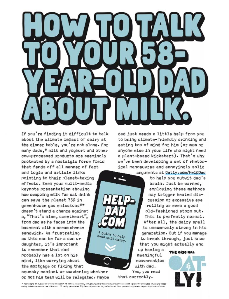 Oatly magazine print ad